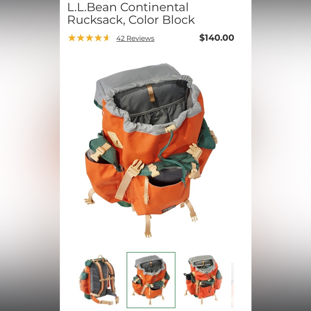 L.L.Bean Continental Rucksack, Color Block - Picture 7 of 10